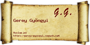 Gerey Gyöngyi névjegykártya