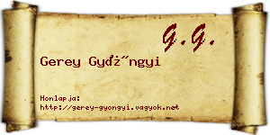 Gerey Gyöngyi névjegykártya